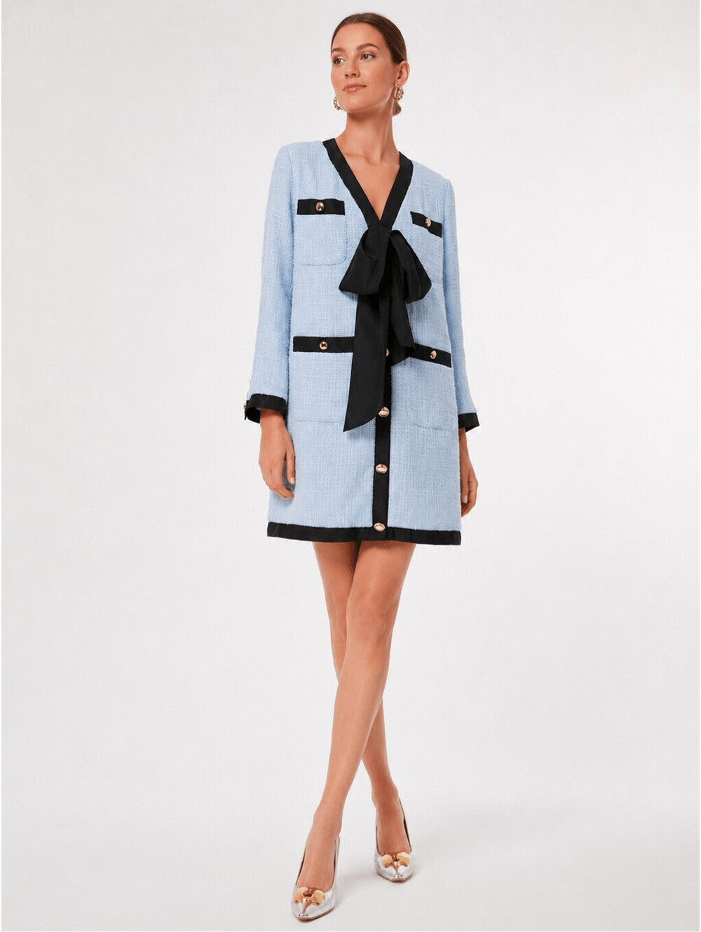 NWT Tuckernuck Pomander Place Coco Boucle Tweed Bow Shift Dress XL Old Money